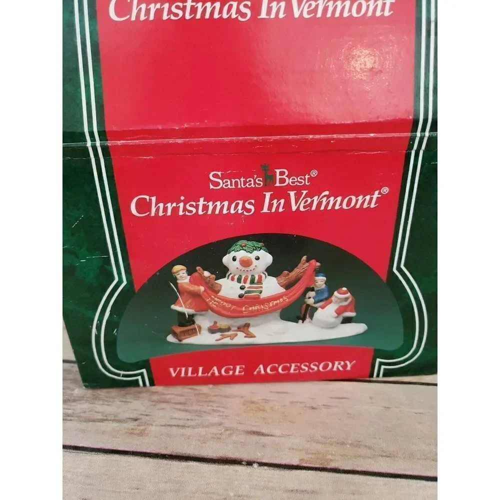 Santa's Best Christmas In Vermont Village accessory snowman merry christmas